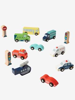 Idées cadeaux bébés et enfants-Coffret de véhicules et accessoires en bois FSC®