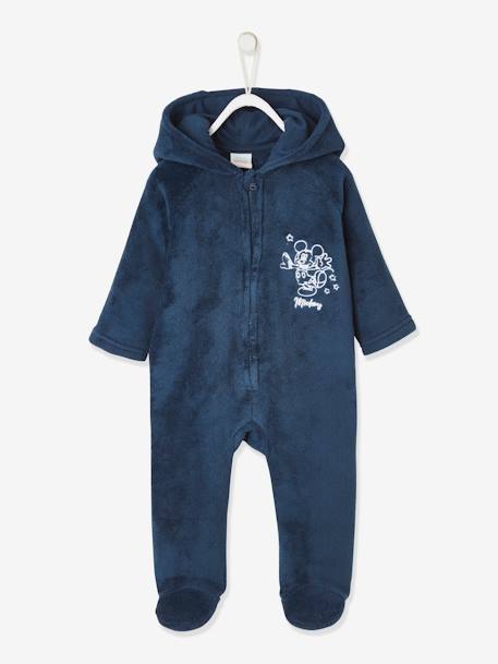 Combi-pilote bébé garçon Disney Mickey® en sherpa, capuche fantaisie bleu jean 1 - vertbaudet enfant 