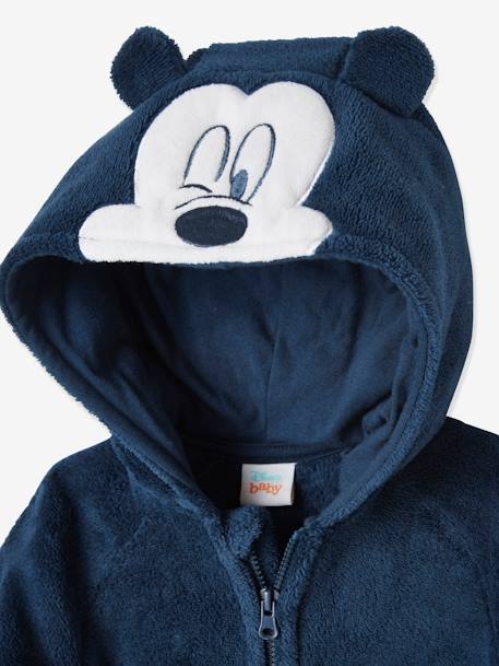 Combi-pilote bébé garçon Disney Mickey® en sherpa, capuche fantaisie bleu jean 3 - vertbaudet enfant 
