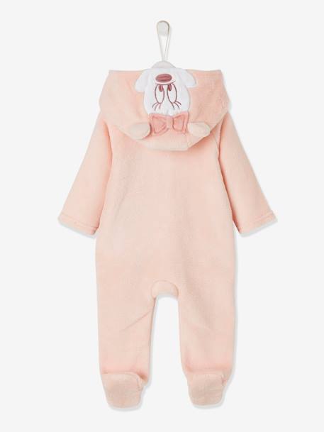 Combi-pilote bébé fille Disney Minnie® en sherpa, capuche fantaisie rose pâle 2 - vertbaudet enfant 