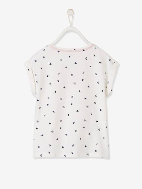 T-shirt imprimé détails irisés fille blanc imprimé 2 - vertbaudet enfant 