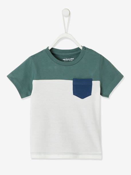 T-shirt colorblock bébé manches courtes Oeko-Tex® jaune+vert grisé 4 - vertbaudet enfant 