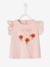 T-shirt bébé fleurs en relief rose grisé+vanille 2 - vertbaudet enfant 