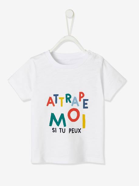 T-shirt imprimé bébé garçon Oeko-Tex® blanc+bleu jean 1 - vertbaudet enfant 