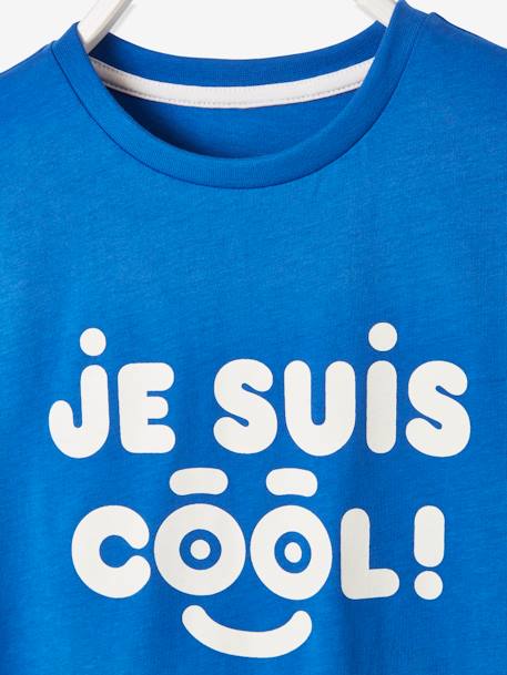 T-shirt à message garçon manches courtes Oeko-Tex® BLEU ELECTRIQUE+encre+ROUGE 3 - vertbaudet enfant 