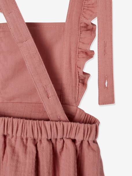 Robe bébé en gaze de coton bretelles à volants vert d'eau+vieux rose 10 - vertbaudet enfant 