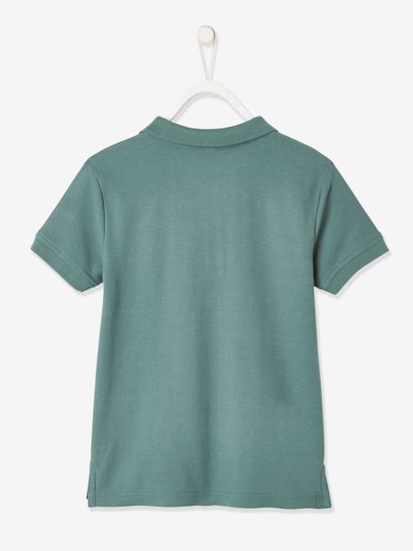 Polo garçon manches courtes broderie poitrine blanc+bleu+jaune pâle+kaki clair+MARINE+terracotta 11 - vertbaudet enfant 