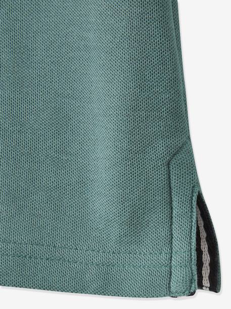 Polo garçon manches courtes broderie poitrine blanc+bleu+jaune pâle+kaki clair+MARINE+terracotta 13 - vertbaudet enfant 