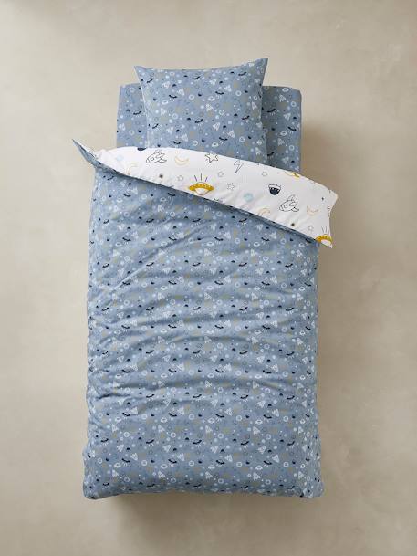 Parure housse de couette enfant et taie d'oreiller COSMOS bleu / multicolore 7 - vertbaudet enfant 