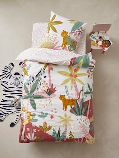 oeko-tex-Linge de maison et décoration-Linge de lit enfant-Parure housse de couette + taie d'oreiller enfant PINK JUNGLE