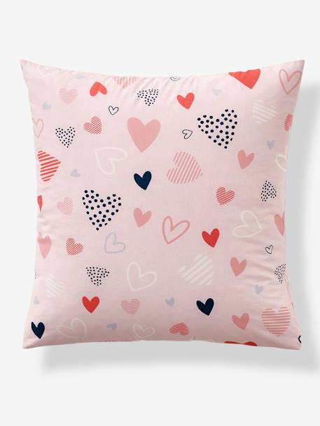 Parure housse de couette et taie d'oreiller enfant COEURS EN FETE rose  / multicolore 2 - vertbaudet enfant 