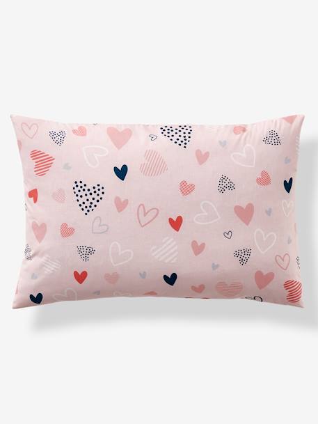 Parure housse de couette et taie d'oreiller enfant COEURS EN FETE rose  / multicolore 3 - vertbaudet enfant 