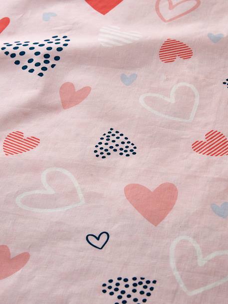 Parure housse de couette et taie d'oreiller enfant COEURS EN FETE rose  / multicolore 6 - vertbaudet enfant 