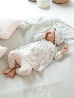 -Ensemble bébé naissance 3 pièces robe legging et bandeau