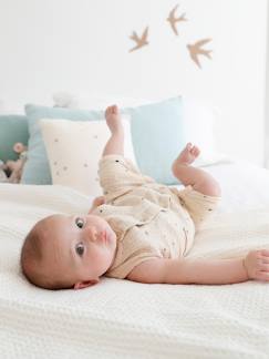 Collection prématurés-Combinaison bébé naissance garçon en gaze de coton brodée