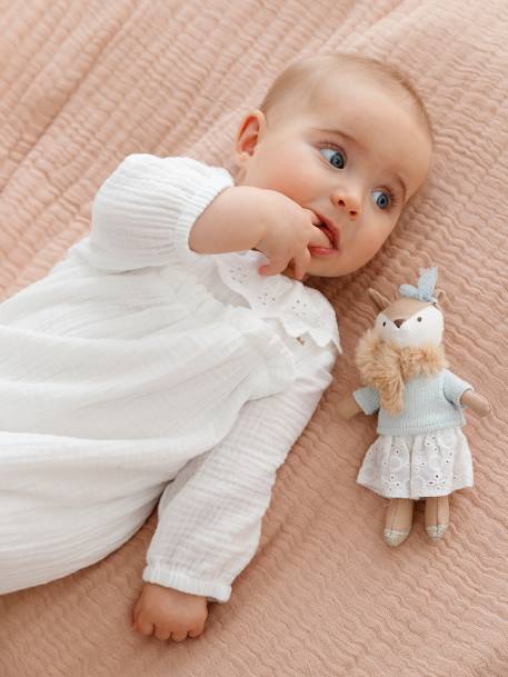 Idées cadeaux bébés et enfants-Bébé-Salopette, combinaison-Combinaison en gaze de coton doublé bébé