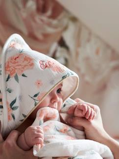 Eau de rose bebe-Puériculture-Toilette de bébé-Cape de bain personnalisable gaze de coton EAU DE ROSE