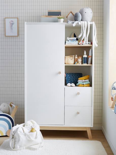 Armoire GRANDE OURSE Blanc/bois 2 - vertbaudet enfant 