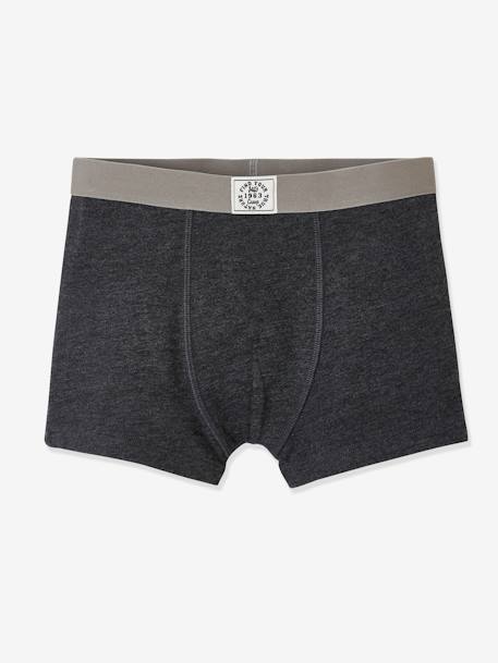 Lot de 5 boxers garçon BASICS lot gris chiné rayé 3 - vertbaudet enfant 