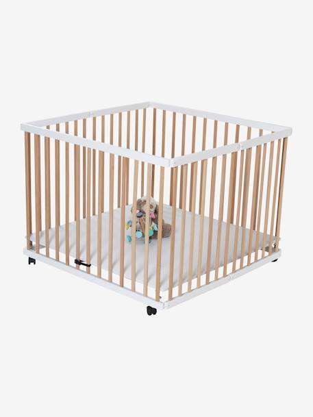 Parc pliant en bois blanc+naturel/blanc 11 - vertbaudet enfant 