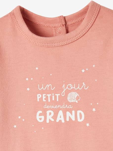 Lot de 2 pyjamas bébé ouverture naissance en coton bio bois de rose foncé 5 - vertbaudet enfant 