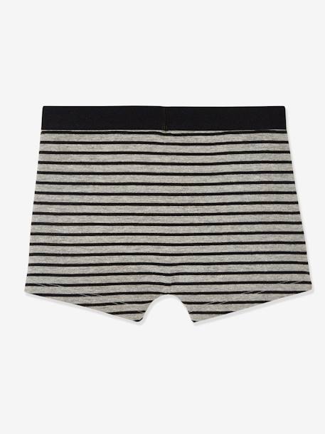 Lot de 5 boxers garçon BASICS lot gris chiné rayé 7 - vertbaudet enfant 