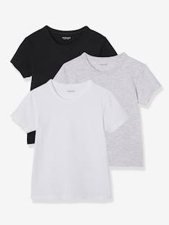 Garçon-Sous-vêtement-T-shirt-Lot de 3 T-shirts garçon manches courtes BASICS