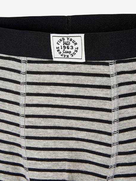 Lot de 5 boxers garçon BASICS lot gris chiné rayé 8 - vertbaudet enfant 