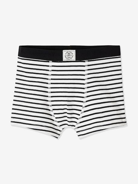 Lot de 5 boxers garçon BASICS lot gris chiné rayé 4 - vertbaudet enfant 