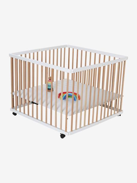 Parc pliant en bois blanc+naturel/blanc 10 - vertbaudet enfant 