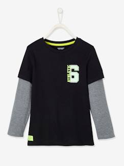 Garçon-T-shirt, polo, sous-pull-T-shirt-T-shirt de sport effet 2 en 1 garçon détails fluo