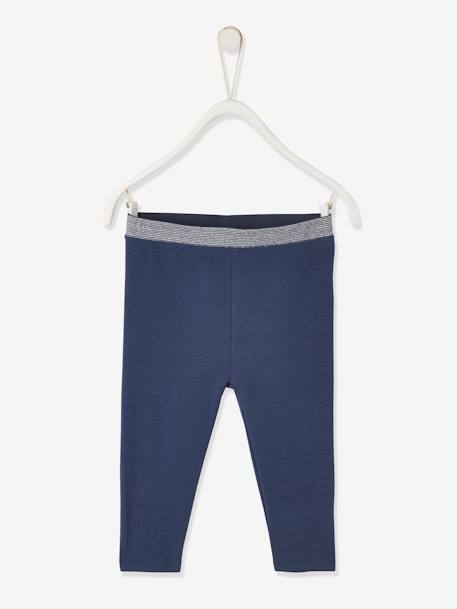 Legging bébé fille ceinture pailletée Oeko-Tex® abricot+marine+vieux rose 4 - vertbaudet enfant 