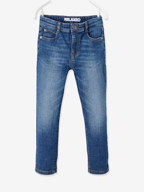 Jean Garçon Coupe Relax Loose - Vertbaudet, Forme Droite Décontractée, En Denim élasthanne, Taille 7 Ans