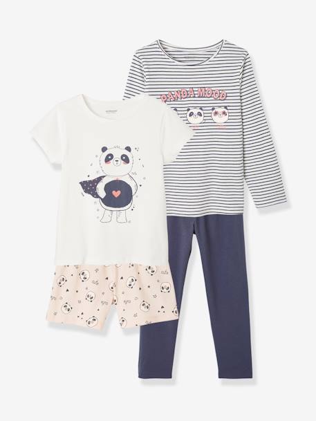 Prêt à porter-Fille-Pyjama, surpyjama-Lot pyjama + pyjashort panda