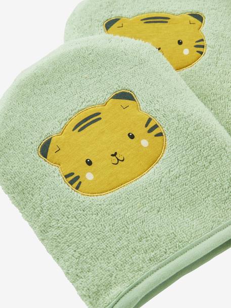 Lot de 2 gants de toilette vert 2 - vertbaudet enfant 