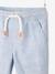 Pantalon garçon retroussable en pantacourt léger aspect lin tissé beige chiné+bleu clair 11 - vertbaudet enfant 