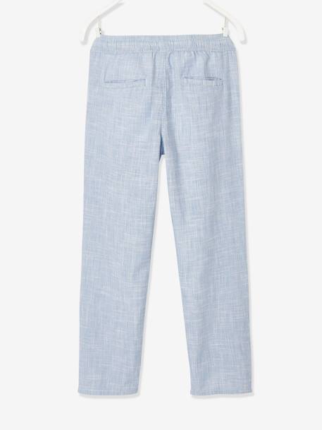 Pantalon retroussable en pantacourt garçon tissu léger tissé bleu clair 3 - vertbaudet enfant 