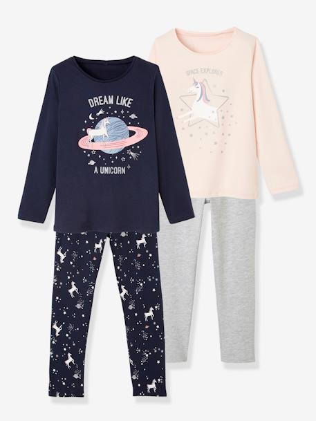 Prêt à porter-Fille-Pyjama, surpyjama-Lot de 2 pyjamas licorne