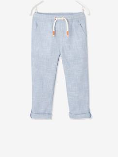 Garçon-Short-Pantalon retroussable en pantacourt garçon tissu léger tissé