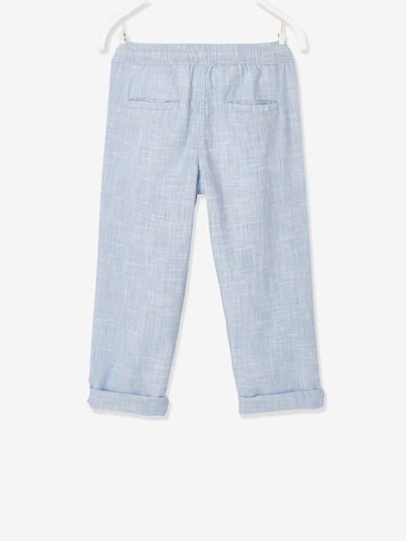 Pantalon retroussable en pantacourt garçon tissu léger tissé bleu clair 4 - vertbaudet enfant 