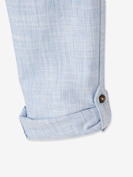 Pantalon retroussable en pantacourt garçon tissu léger tissé bleu clair 6 - vertbaudet enfant 