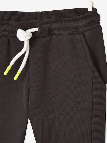 Pantalon de sport garçon en molleton avec bandes côtelées noir 3 - vertbaudet enfant 
