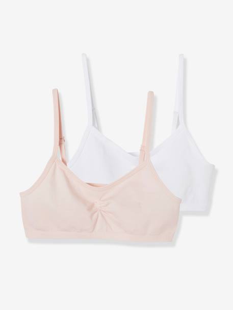 Dim Brassière Fille Lot De 2 Blanc Coton Bio - Confort Quotidien