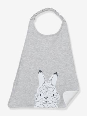 VERTBAUDET Lot De 3 Grands Bavoirs Bébé Bleu Grisé - Lapin, Écureuil, Ours - Éponge Douce