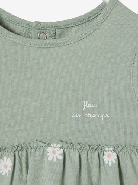 Robe bébé naissance et bandeau assorti beige+rose poudré+tilleul imprimé 15 - vertbaudet enfant 