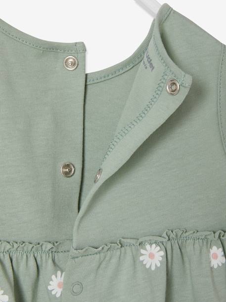 Robe bébé naissance et bandeau assorti beige+rose poudré+tilleul imprimé 16 - vertbaudet enfant 
