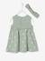 Robe bébé naissance et bandeau assorti beige+rose poudré+tilleul imprimé 14 - vertbaudet enfant 