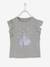 T-shirt fille à volants Disney Reine des Neiges® gris chiné 1 - vertbaudet enfant 