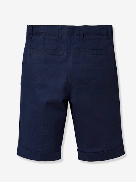 Bermuda de cérémonie lin/coton garçon Marine 3 - vertbaudet enfant 