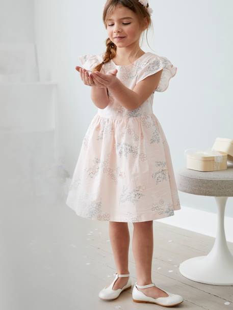 Ballerines salomés fille blanc nacre+rose pâle 4 - vertbaudet enfant 